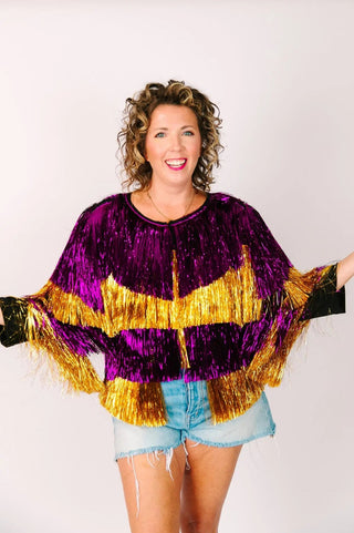 Purple & Gold Tinsel Jacket - Fringe+Co