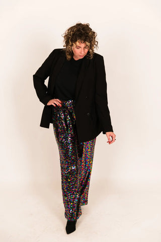 Rainbow High Waisted Sequin Pants - Fringe+Co