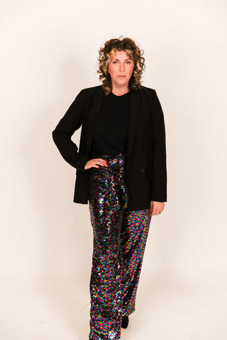 Rainbow High Waisted Sequin Pants - Fringe+Co