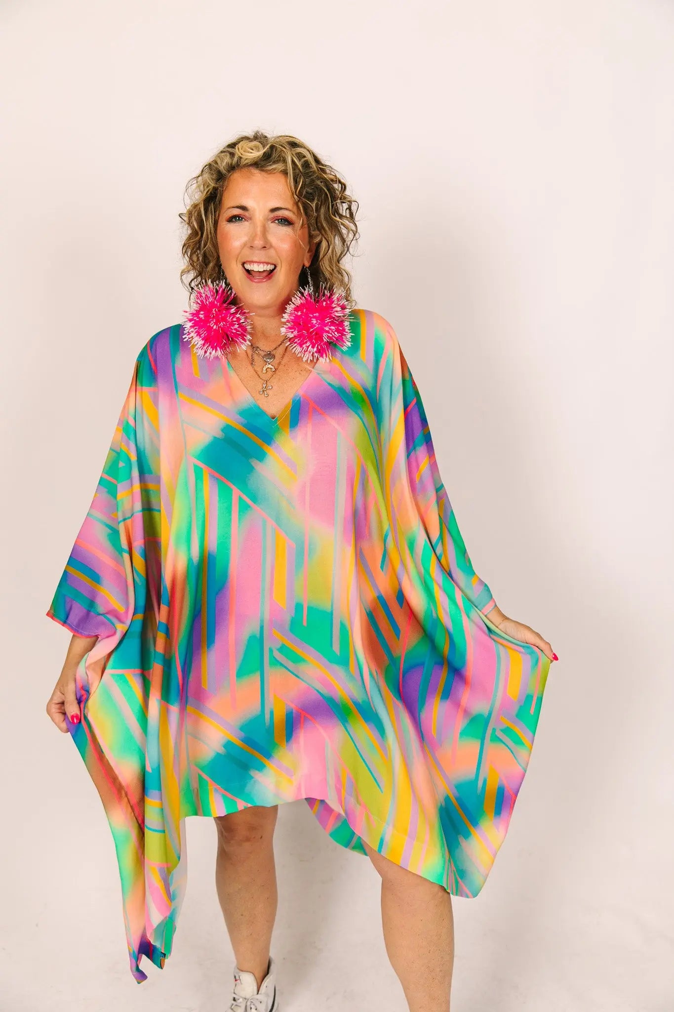 Rainbow Short Caftan – fringe co