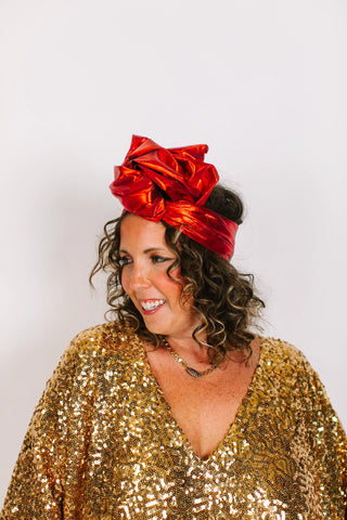 Red Lame Party Wrap - Fringe+Co