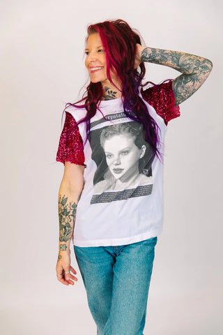 Reputation Raspberry Pink Sequin Party Tee - Fringe+Co