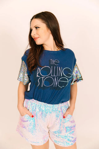 Rolling Stones Blue Party Tee - Fringe+Co