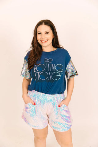 Rolling Stones Blue Party Tee - Fringe+Co