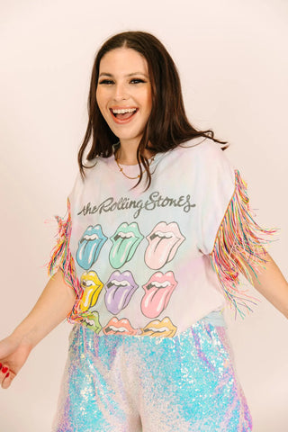 Rolling Stones Rainbow Fringe Party Tee - Fringe+Co