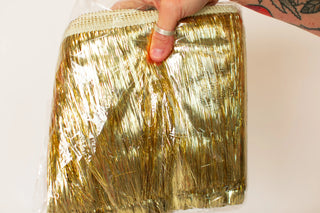 Saints Gold Tinsel Trim - Fringe+Co