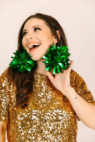 Shamrock Pom Pom Earrings - Fringe+Co