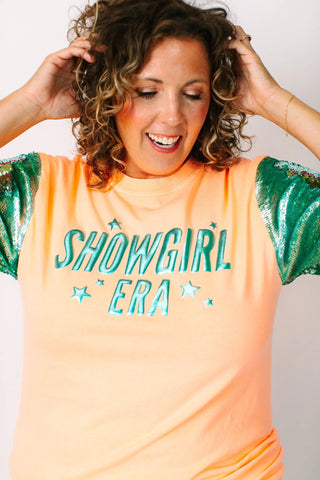 Showgirl Mint Sequin Party Tee - Fringe+Co