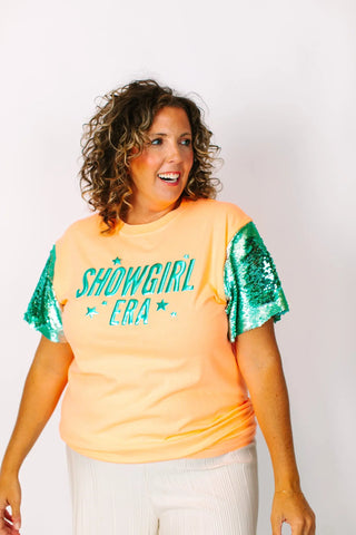 Showgirl Mint Sequin Party Tee - Fringe+Co