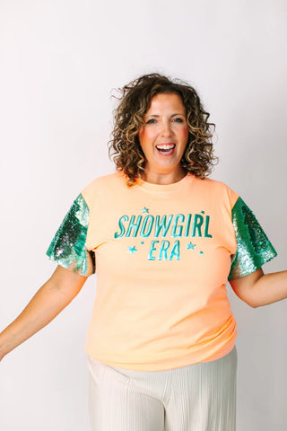 Showgirl Mint Sequin Party Tee - Fringe+Co