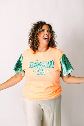 Showgirl Mint Sequin Party Tee - Fringe+Co
