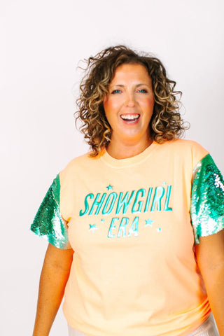 Showgirl Mint Sequin Party Tee - Fringe+Co