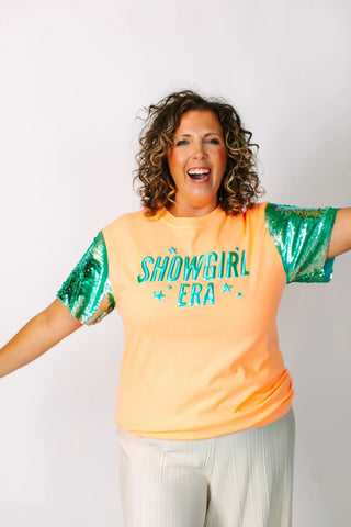 Showgirl Mint Sequin Party Tee - Fringe+Co