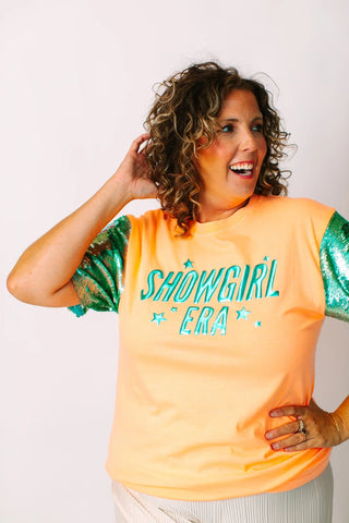 Showgirl Mint Sequin Party Tee - Fringe+Co