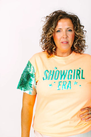 Showgirl Mint Sequin Party Tee - Fringe+Co