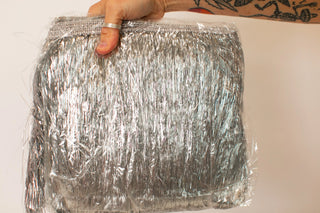 Silver Tinsel Trim - Fringe+Co