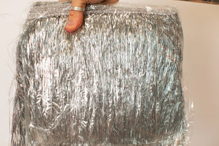 Silver Tinsel Trim - Fringe+Co