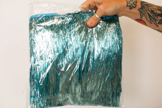 Tiffany Blue Tinsel Trim - Fringe+Co