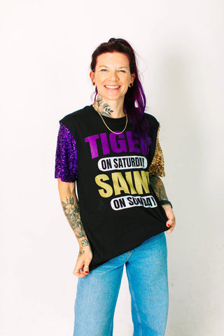 Tiger Sat Saints Sunday Party Tee - Fringe+Co