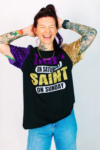 Tiger Sat Saints Sunday Party Tee - Fringe+Co