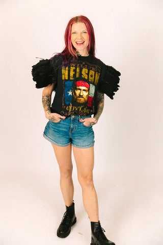 Willie Nelson Feather Party Tee - Fringe+Co