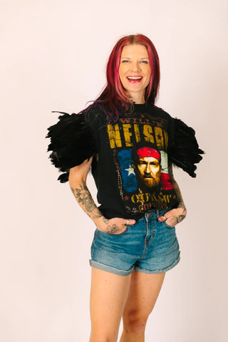 Willie Nelson Feather Party Tee - Fringe+Co