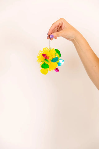 Yellow Egg Pom Pom Earrings - Fringe+Co