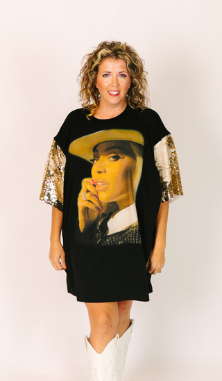 Beyonce Champagne Sequin Party Tee