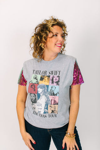 TSwift Eras Tour Grey Party Tee