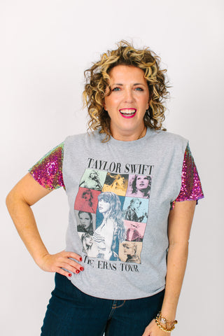 TSwift Eras Tour Grey Party Tee