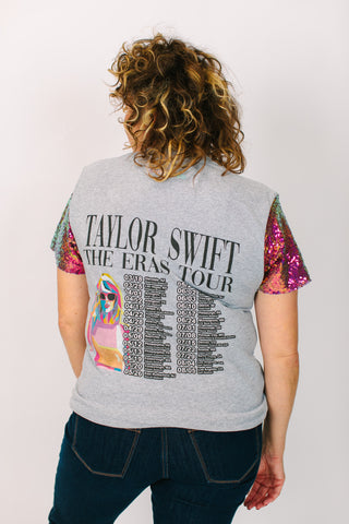 TSwift Eras Tour Grey Party Tee