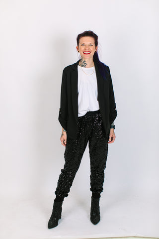 Black Sequin Joggers