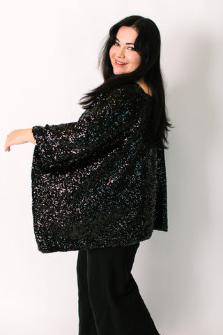 Black Sequin Tunic Satin Lined