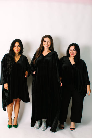 Black Velvet Short Caftan