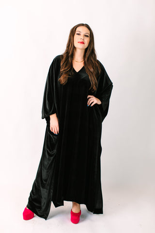 Black Velvet Long Caftan