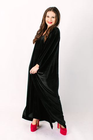 Black Velvet Long Caftan