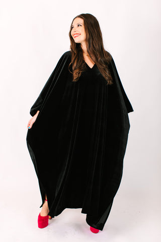 Black Velvet Long Caftan