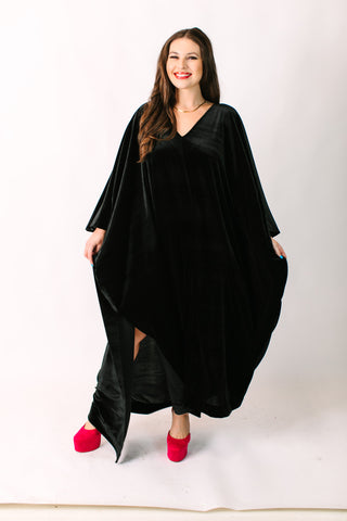 Black Velvet Long Caftan
