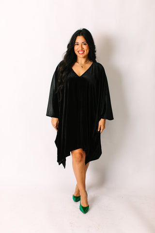 Black Velvet Short Caftan