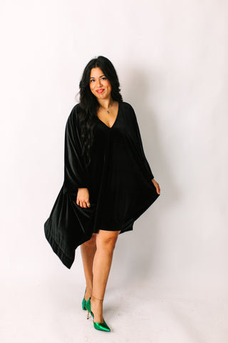 Black Velvet Short Caftan
