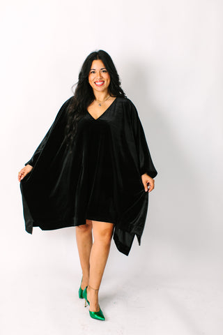 Black Velvet Short Caftan