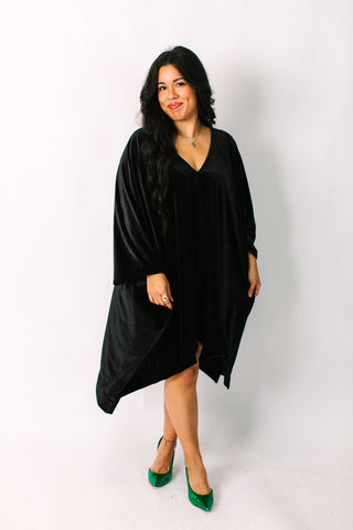 Black Velvet Short Caftan