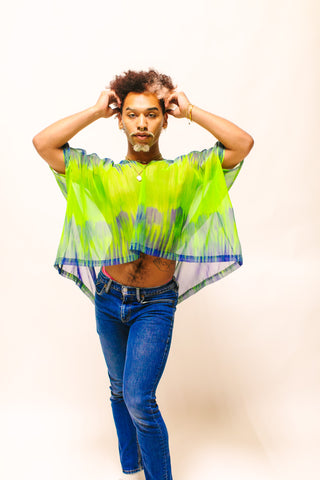 Green & Blue Tie Dye Sheer Tunic