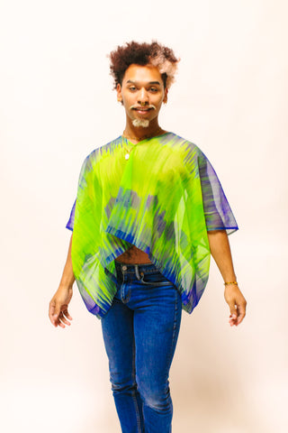 Green & Blue Tie Dye Sheer Tunic