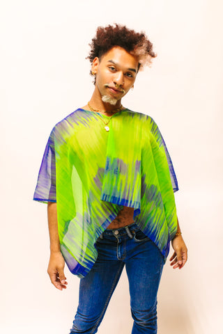 Green & Blue Tie Dye Sheer Tunic