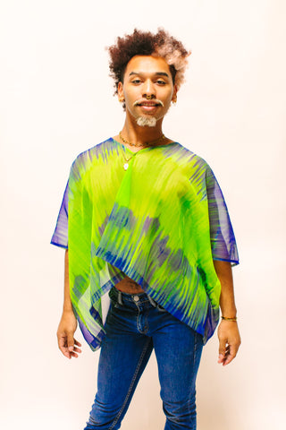 Green & Blue Tie Dye Sheer Tunic