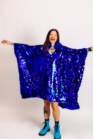 Blue Paillette Mid Caftan