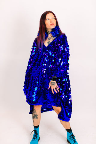 Blue Paillette Mid Caftan