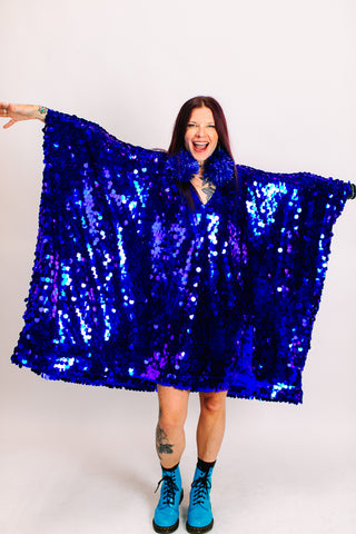 Blue Paillette Mid Caftan