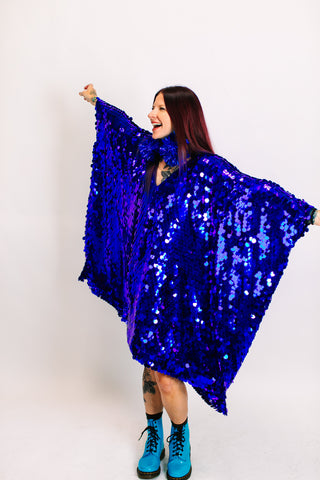 Blue Paillette Mid Caftan